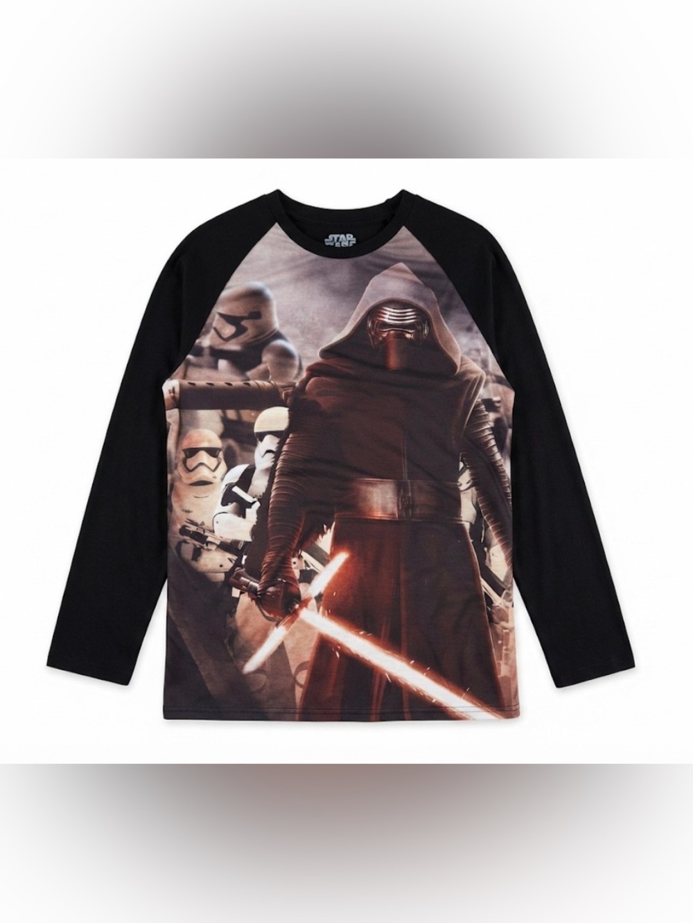 Star Wars Kylo Ren Stormtrooper Long Sleeve Shirt Mens 2XL Raglan Graphic Tee